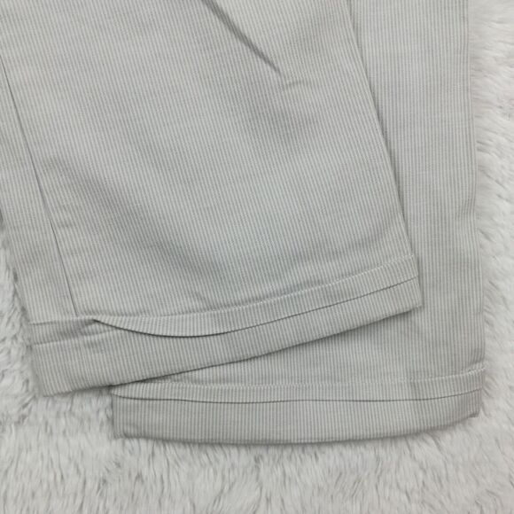 Banana Republic Womens Pants Martin Fit Straight Leg Gray Pinstripe Mid Rise 10 - Picture 13 of 14